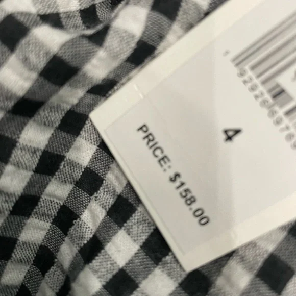 NWT Vineyard Vines Gingham Dress One Shoulder Black and White - Picture 5 of 6